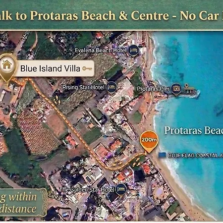 Walk To Beach- Central Protaras- Pool Villa, Blue Island Villa-2